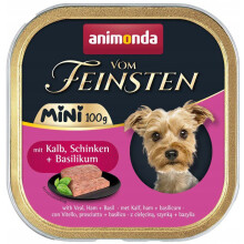 ANIMONDA Vom Feinsten Adult Mini Veal, ham and basil - wet dog food - 100g