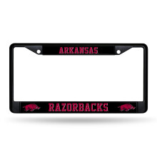Rico Industries NCAA Arkansas Razorbacks Zwarte Nummerplaat Houder 12' x 6' Zwart Chroom