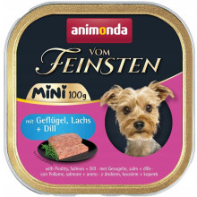 ANIMONDA Vom Feinsten Adult Mini Poultry, salmon and dill - wet dog food - 100g