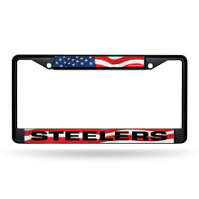 Rico Industries NFL Pittsburgh Steelers Zwart Chrome Frame 12" x 6" Auto Accessoire