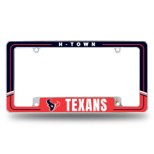 Rico Industries NFL Football Houston Texans Twee-Ton 12" x 6" Chroom Algemene Autolijsplaat Frame