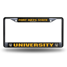 Rico Industries NCAA Fort Hays State zwart chroom kentekenhouder sportaccessoires, multicolor, one size