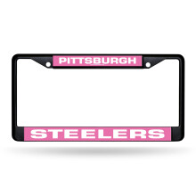 Rico Industries NFL Pittsburgh Steelers Zwart Chrome Frame 12" x 6" Auto Accessoire