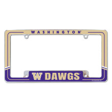 Rico Industries NCAA Washington Huskies Twee-Tonige 12" x 6" Chrome Auto Nummerbord Frame