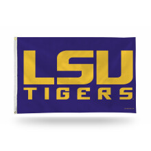 Rico Industries NCAA Single Sided Banner Flag with Grommets LSU Tigers - Block Letters Team Color 3' x 5'