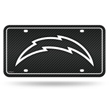 Rico Industries NFL Los Angeles Chargers Carbon Fiber Metalen Tag 8.5" x 11" - Geweldig voor Auto