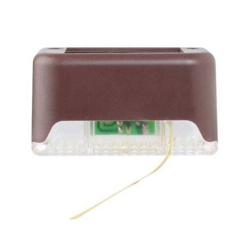 Solar LED-terrasverlichting, bruine behuizing, witte LED's, 6 stuks 2