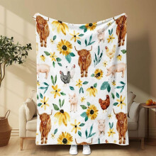 Couverture douce et confortable à motifs animaux (1 pièce)