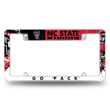 Rico Industries NCAA North Carolina State Wolfpack Tuffy Hoofdlogo 12" x 6" Chrome Auto Kentekenplaat Frame