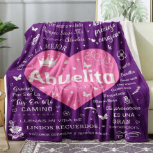 Couverture cadeau pour grand-mère, motif cœur et papillon, lettres douces