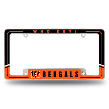 Rico Industries NFL Cincinnati Bengals 12" x 6" Chrome Auto Nummerplaat Frame