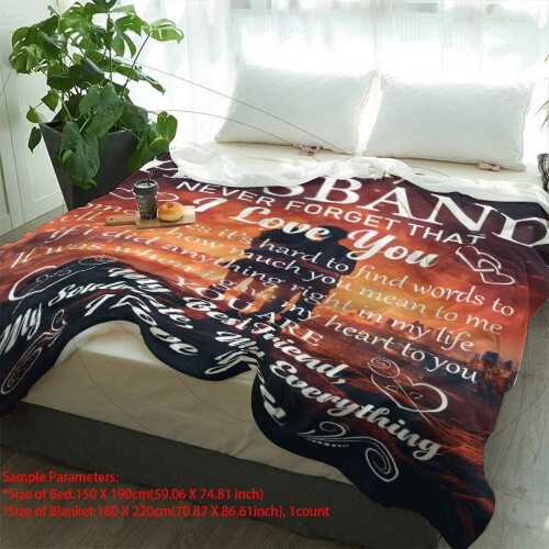 Manta macia com estampa de letras "Marido" (1 peça) 2