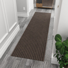 Ottomanson 2'7" x 10' Flurmatte mit Scraper Pile - Extra langlebige rutschfeste Matte für Innen & Außen
