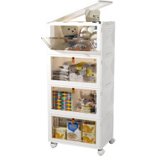 Úložná skříňka 4Packs s víky, skládací úložný box s kolečky, organizéry do skříně, stohovatelné úložné boxy, otočné moderní