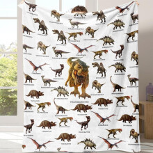 Manta acogedora con estampado de dinosaurios, suave y cálida, 1 pieza.