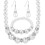 Set di collana con strass e perle d'argento con bracciale e 1