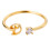 Gold personalized initial ring with rhinestone for women 1