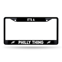 Rico Industries NFL Philadelphia Eagles Zwart Chrome Frame met Decal 12" x 6" Auto Accessoire