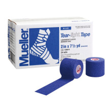 Mueller Tear-Light Tape, Blauw, 2" x 7,5 yd., Doos van 24 Rollen