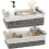Wicker Storage Basket Grey Set of 2 1