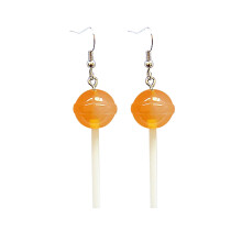 Pendientes de resina con forma de piruleta para mujer