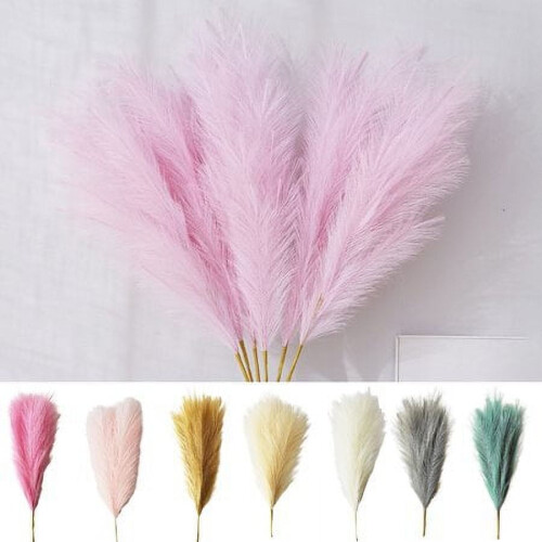 Faux Pampas Grass Stems Large 3PCS