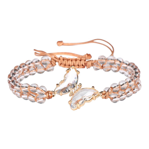 Pulsera curativa de amatista com contas de cristal