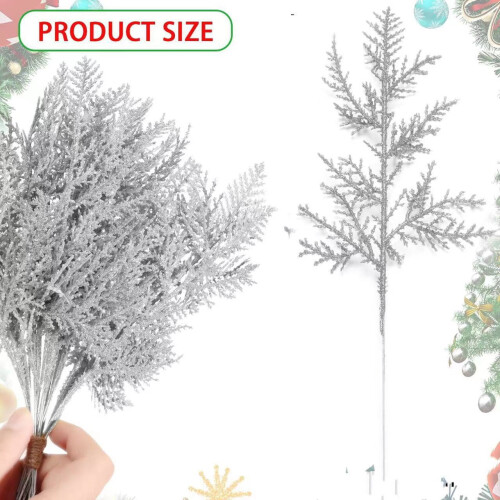 Artificial Pine Branches Silver Gold 20 pcs 13.78 in 1