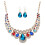 Conjunto de colar e brincos com pingente de strass para mulheres 1