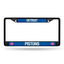 Rico Industries NBA Detroit Pistons Standaard Chroom Nummerplaat Frame, Zwart