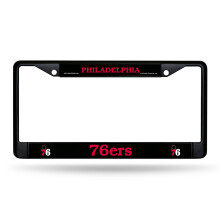 Rico Industries NBA Philadelphia 76ers Zwart Chrome Frame met Decals 12" x 6" Auto Accessoire