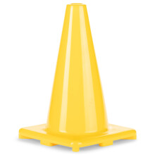 Cone en Vinyle Flexible Jaune 12" Haute Visibilité pour Sports et Distanciation Sociale