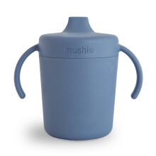 mushie Trainer Sippy Cup | Hergestellt in Dänemark | Auslaufsicherer Deckel & Griffe | 6 Monate + (Twilight Blue)