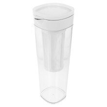 Borraccia sportiva con filtro anti-perdita da 750 ml, bianca.