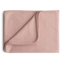 mushie Manta Extra Suave para Bebé | Manta de Algodón y Elastano de 35x35 Pulgadas (Blush)