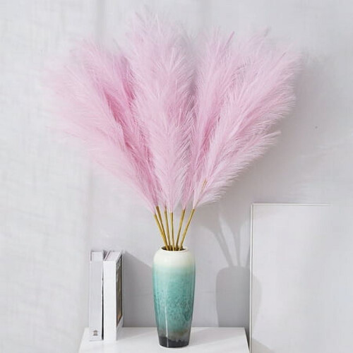 Faux Pampas Grass Stems Boho Decor 3 pcs 1