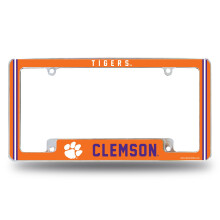 Rico Industries NCAA Clemson Tigers 12" x 6" Chrome Autolijst Frame voor Auto/Vrachtwagen/SUV