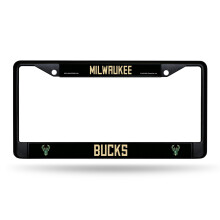 Rico Industries NBA Basketball Milwaukee Bucks Zwart Chrome Frame 12" x 6" Auto Accessoire
