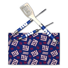 NORTHWEST Offically Licensed New York Giants NFL 3 Piece BBQ Grill Set - Spatula, Tongs and Towel, Scatter Print