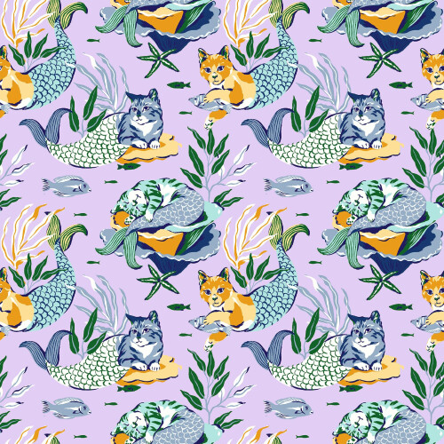 NuWallpaper x Printfresh Mermaids Lavanda Peel and Stick, PFS6392