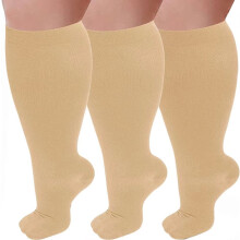 Compression Socks 15-20mmHg Knee Length Extra-Wide Calf