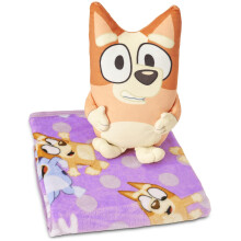 Coussin Hugger Bluey Bingo Lilac Dotty et Couverture - 11 pouces, 40x50 pouces