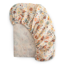 mushie Extra Zachte Muslin Fitted Crib Sheet | 192 Draad Count | 28"x 52" (Ruimte)