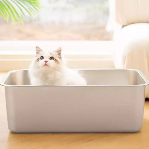 Yoloke Stainless Steel Cat Litter Box Extra Large