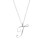 Women's Silver Clavicle Necklace with Initial Pendant 1