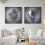 Love Heart 3D Wall Art Metallic Canvas Grey 3