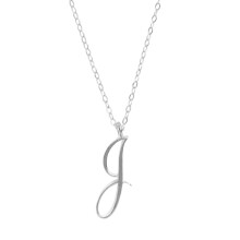 Women's silver clavicle necklace with initial pendant