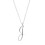 Women's silver clavicle necklace with initial pendant 1