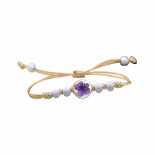 Handgefertigtes, verstellbares geflochtenes Armband mit Glaskugel und