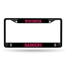 Rico Industries NCAA Wisconsin Badgers Zwarte Kentekenplaat Frame 12" x 6" Zwart Chroom